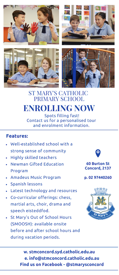 St Mary's Catholic Primary Concord Enrolling Now, 2023 Flyer